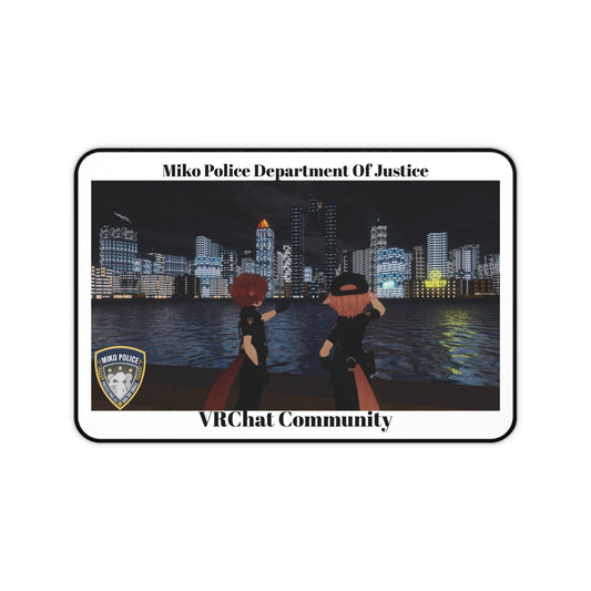 Custom VRChat Community Desk Mat - Miko Police Department Design